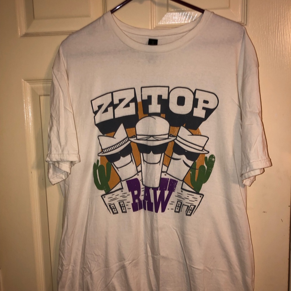 White and Purple ZZ Top Short Sleeve Tee